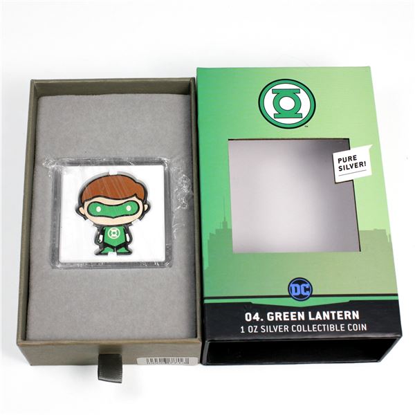 2020 Niue $2 Chibi Coins - DC Comics Green Lantern 1oz Coloured .999 Fine Silver Shaped Coin. Mintag