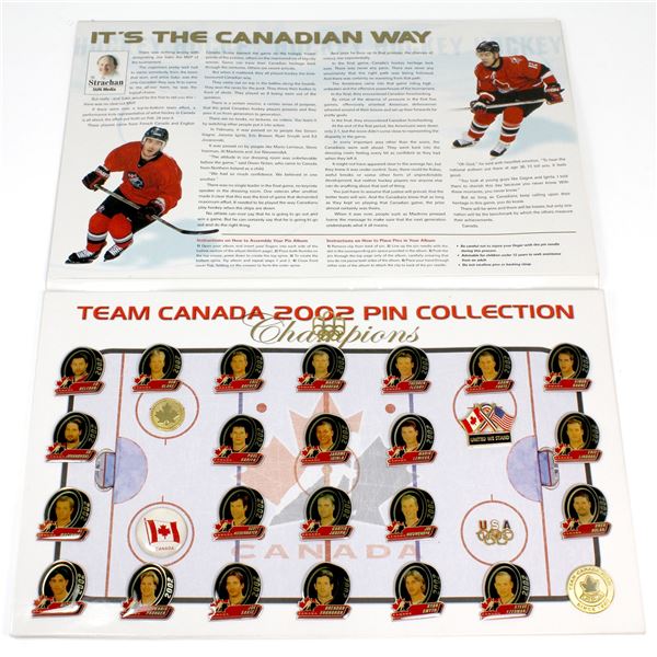 2002 Team Canada Official Commemorative Gold Edition Official Pin Collection. Featuring 23 different