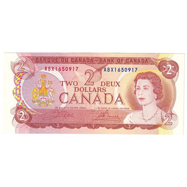 BC-47bA 1974 Bank of Canada $2 Replacement Note ABX1650917 UNC+