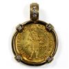 Image 1 : 1729 Dutch Republic 1 Ducat 0.986 Gold Coin in 14K Bezel with 7 Diamonds Placed on the Face and Loop