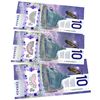 Image 1 : BC-77a 2018 Bank of Canada $10, 3x Sequential Wilkins-Poloz. S/N: FTW3049600/601/602 All notes nice 