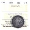 Image 1 : 1885 Canada 25-cent Curved 5 ICCS Certified G-6.