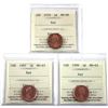 Image 1 : 1979, 1997 & 1999 Canada 1-cent ICCS Certified MS-65/66. 3pcs