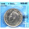 Image 1 : 1949 Canada Silver Dollar CCCS Certified MS-65