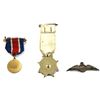 Image 2 : Lot of 3x Assorted Pins and Medals. Includes RCAF Wings Pin, Grey Enamel Cross White Ribbon Medal, a