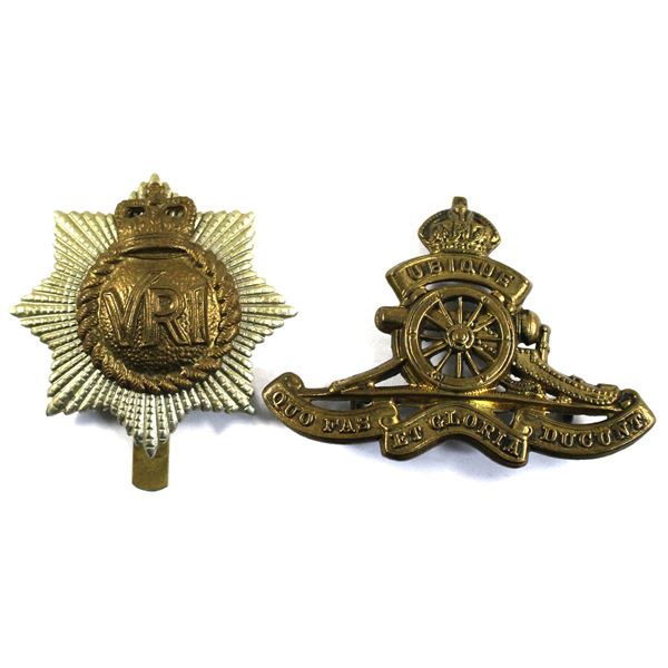 Lot of 2x Canadian Armed Forces Cap Badges. Includes The Royal Canadian Regiment VRI Badge, and the 
