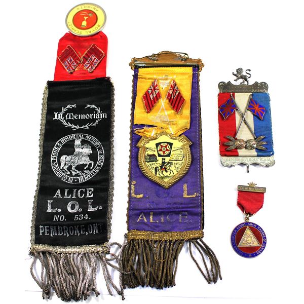 Lot of 4x Ribbons and Awards. Includes two different version of a Royal Scarlet Knights Alive L.O.L.