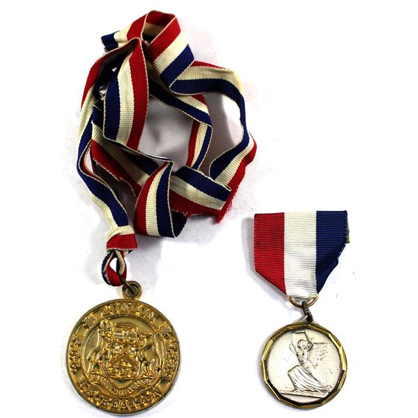 Lot of 2x Non-Military Medals. Includes London PUC Recreation Dept. Medal with ribbon (ribbon is wor