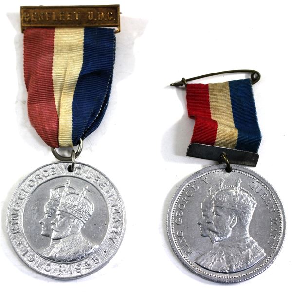 Lot of 2x Great Britain Commemorative Medals for King George V and Queen Mary. Including 1911 Corona