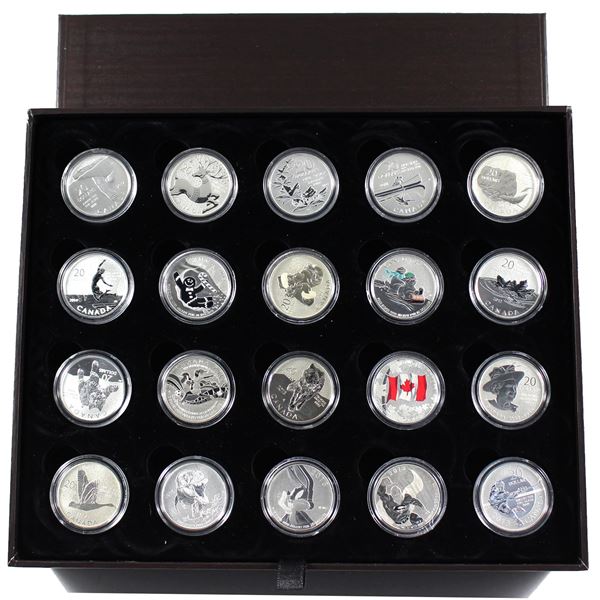 2011-2015 Canada $20 for $20 & $25 for $25 20-coin Set, Deluxe Case & Folders (No Tax) Includes all 