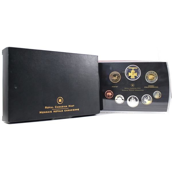 2006 Canada Proof Double Dollar Set with Gold Plated Silver Dollar. Coins have some toning around th