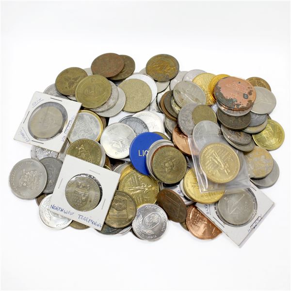 Lot of Mixed Tokens, Trade Dollars, and More. A total of 3.4 pounds of tokens to sort through! Vario