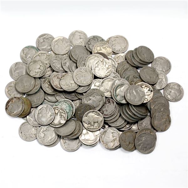Lot of Mixed Date USA Buffalo Nickels. Approximately 1.2 pounds!