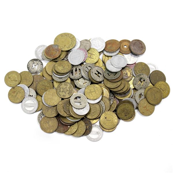 Lot of Assorted Transportation Tokens. Approximately 1/2 pound!