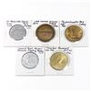 Image 1 : Lot of 5x USA Commemorative Tokens. Includes Oceania Floating Restaurant Hawaii, 1630-1930 Massachus