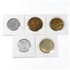 Image 2 : Lot of 5x USA Commemorative Tokens. Includes Oceania Floating Restaurant Hawaii, 1630-1930 Massachus