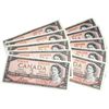 Image 1 : Interesting set of 1954 $2 BC-38c Canada Notes, all different prefix letters. Uncirculated. 10pcs