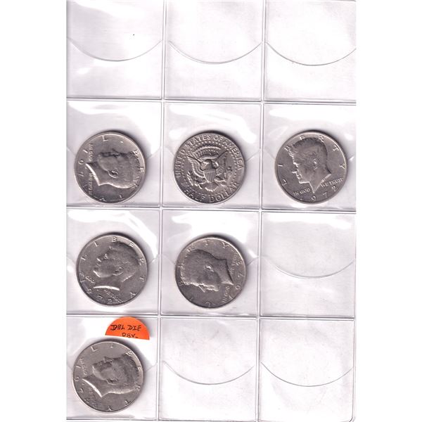 1971-1999 Kennedy half dollars in  uni-safe holder. You will receive 34 coins dated between 1971 -19