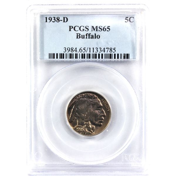 1938-D USA Buffalo Nickel PCGS Certified MS-65