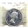 Image 1 : Silver $1 1954 ICCS Certified PL-65 Cameo!