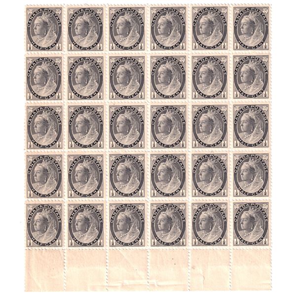 #74 1898 Queen Victoria 1/2 cent  Mint No Hinge stamps. 30pcs