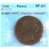Image 1 : 1856 Nova Scotia Penny Token CH# NS6A2 BR# 875 CCCS Certified VF-20.