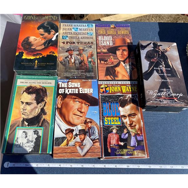 (8)VHS Movies "Gone With The Wild" + "The Song Of Katie Elder" + ETC