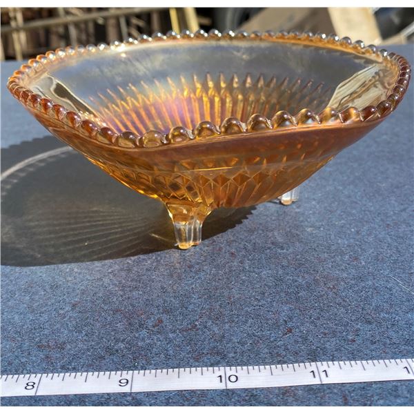 Carnival Glass Footed Dish (11.5" Across)