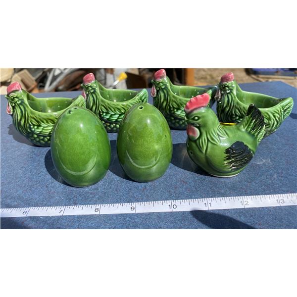 Chicken And Hen Salt + Pepper + Egg Cups