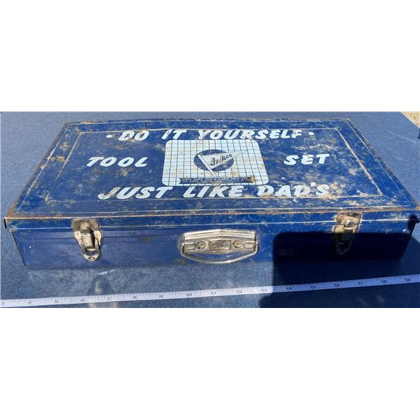 Tin Tool Box With Content Inside