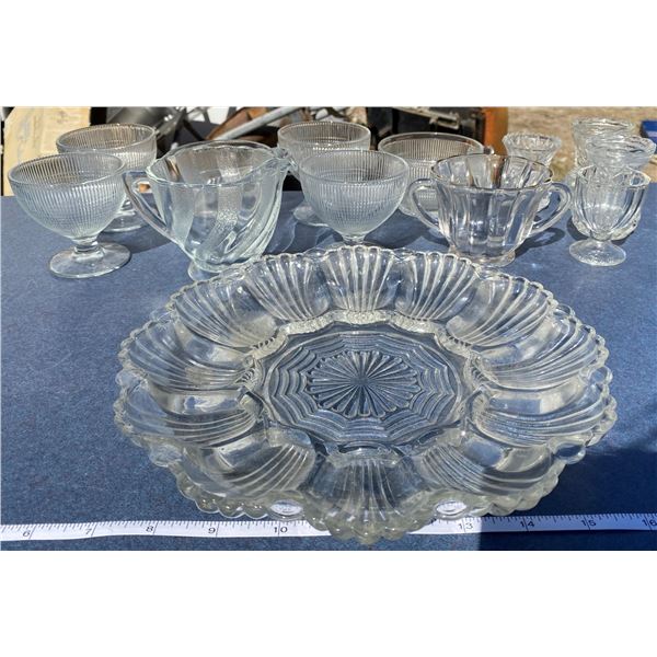 Lot Of Glass Cups + Dishes