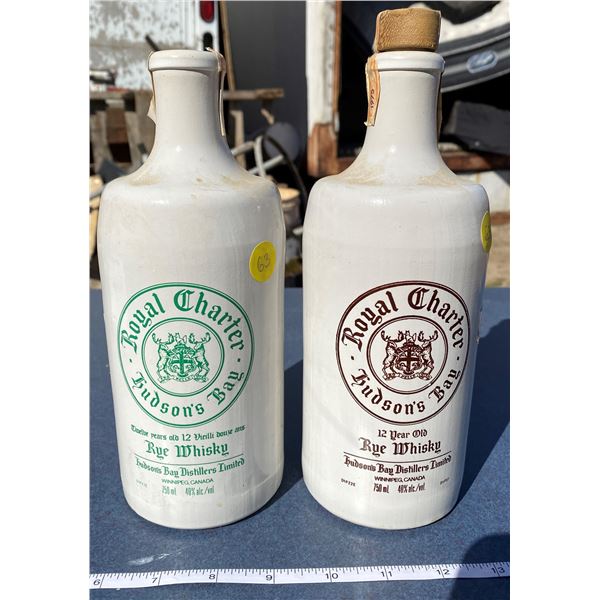 2 Hudson Bay Whiskey Bottles