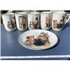 Image 1 : 6 Norman Rockwell Pieces (5 Cups + 1 Plate)