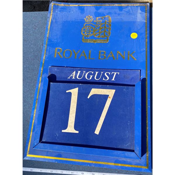 Vintage Tin Royal Bank Calendar