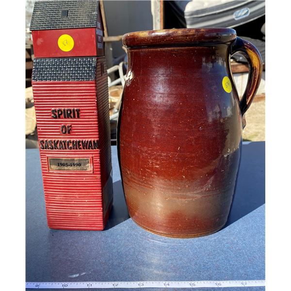 Crockery Jug + Whiskey Canter