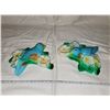 Image 1 : TWO BLUE CHALKWARE BIRDS