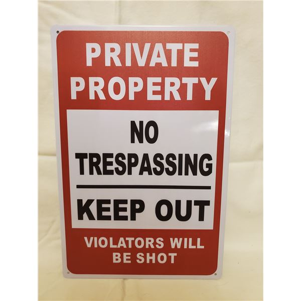 PRIVATE PROPERTY TIN SIGN
