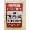 Image 1 : PRIVATE PROPERTY TIN SIGN