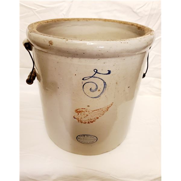 5 GALLON RED WING CROCK