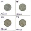 Image 1 : Lot of 4 silver quarters 25¢ coins