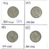 Image 1 : Lot of 4 .800 silver quarters 25¢ coins