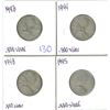 Image 1 : Lot of 4 .800 silver quarters 25¢ coins