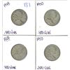 Image 1 : Lot of 4 .800 silver quarters 25¢ coins