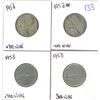 Image 1 : Lot of 4 .800 silver quarters 25¢ coins