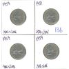 Image 1 : Lot of 4 .800 silver quarters 25¢ coins