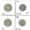 Image 1 : Lot of 4 .800 silver quarters 25¢ coins
