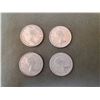 Image 2 : Lot of 4 .800 silver quarters 25¢ coins