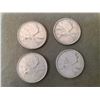 Image 1 : Lot of 4 .800 silver quarters 25¢ coins