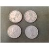 Image 2 : Lot of 4 .800 silver quarters 25¢ coins
