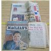 Image 1 : Old Paper Lot - 1968 McLean's, '88 Calgary Herald (Olympics), & 1964 Star Phoenix (Vietnam)